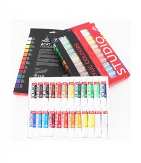 ACRYLIC COLOR STUDIO 18X12ml TUBES ( BRAND PHOENIX )