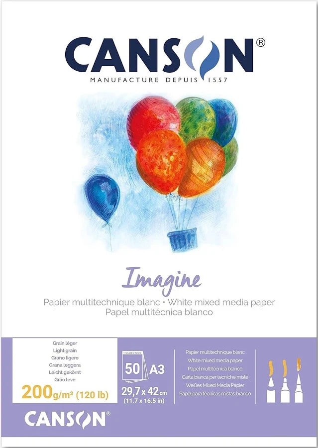 SKETCHBOOK PAD IMAGINE A3 200GSM 50SHEETS ( BRAND CANSON )