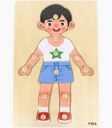 VIGA -Body Parts Puzzle Boy 12pcs