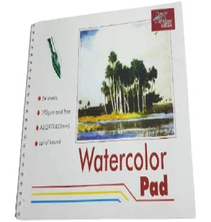 WATERCOLOR SPIRAL PAD A3 190GSM ACID FREE 24 SHEETS ( BRAND ARTMAX ) HORIZONTAL
