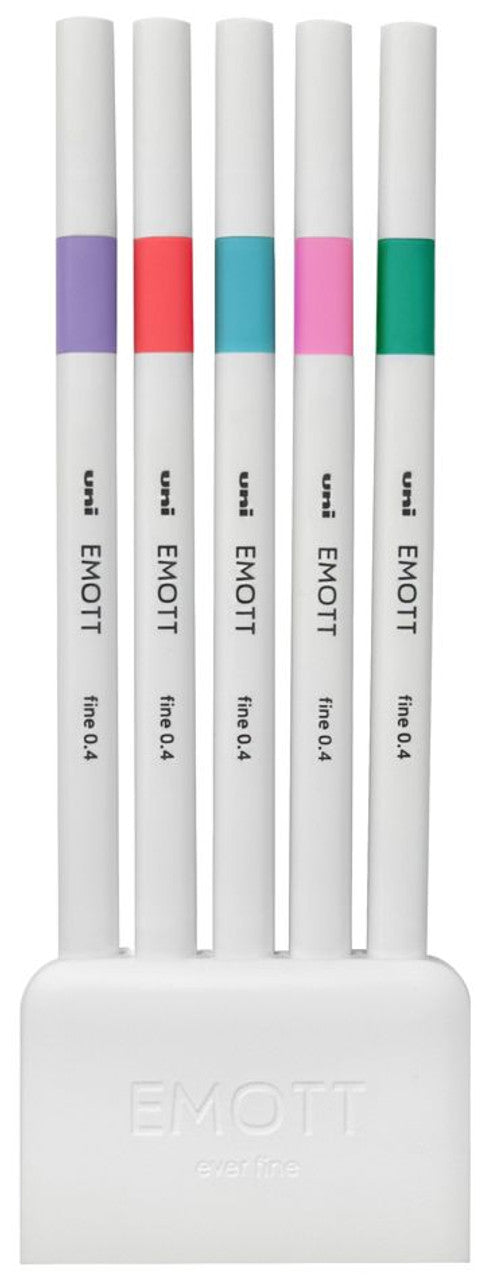 Uni EMOTT Fine Pens (Set of 5 - Pastel Colors) (31) (51) (8) (66) (63)