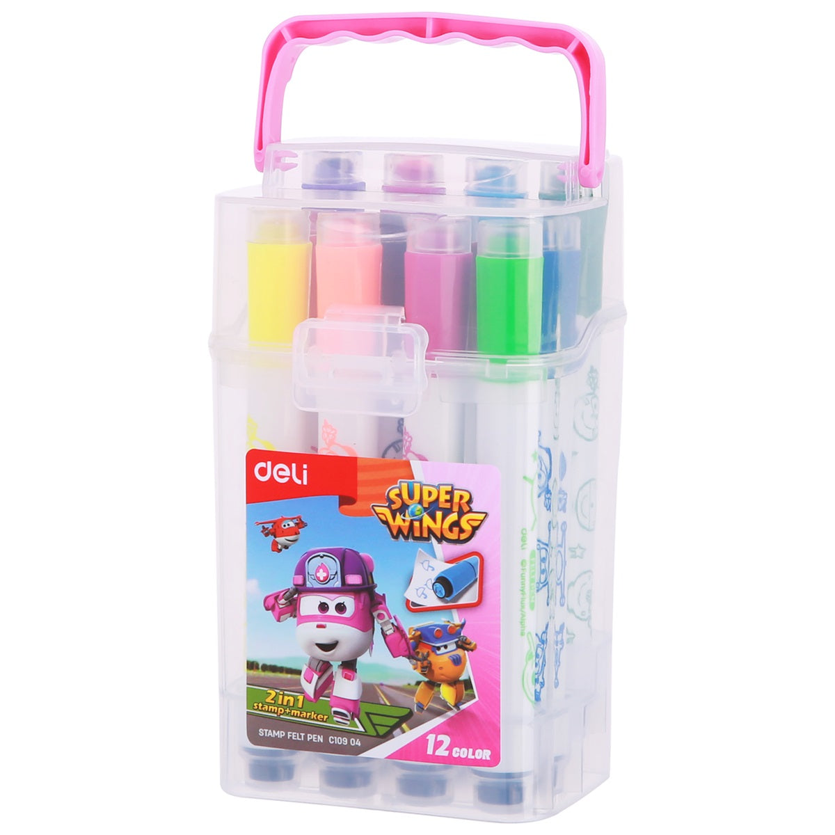 Deli Super Wings Stamp Felt Pens (12 Colors)