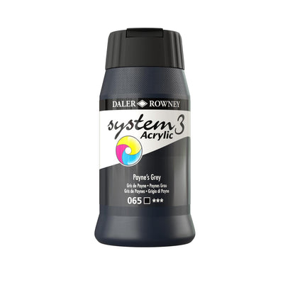 SYSTEM 3 ACRYLIC PAINT 500ML ( BRAND DALER ROWNEY )