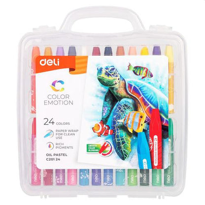 OIL PASTEL ( BRAND DELI ) COLOR EMOTION 24 COLORS SMOOTH COLOR BLENDING