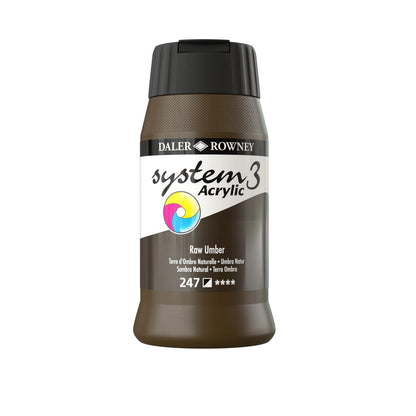 SYSTEM 3 ACRYLIC PAINT 500ML ( BRAND DALER ROWNEY )