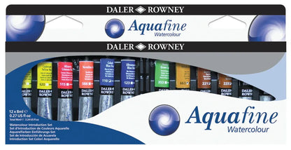 Daler-Rowney Aquafine Watercolour Introduction Set - 12 x 8ml Tubes