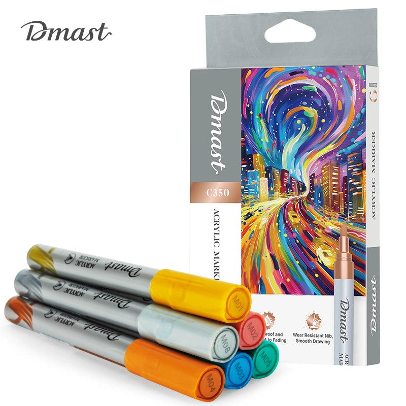 Dmast Acrylic Marker Set - C350 (6 Colors)