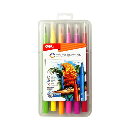 Deli Color Emotion Felt Pens (12 Colors)