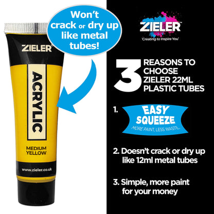 Zieler 24 Premium Acrylic Paint Set – 22ml Tubes