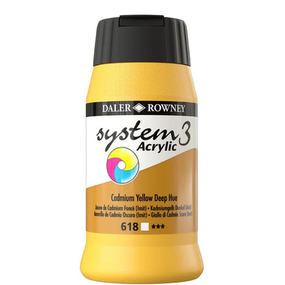 SYSTEM 3 ACRYLIC PAINT 500ML ( BRAND DALER ROWNEY )