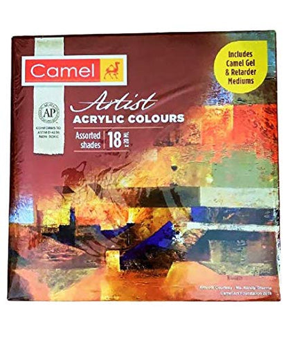 Camel Artist Acrylic Colours - Assorted Shades (18 x 20 ml)