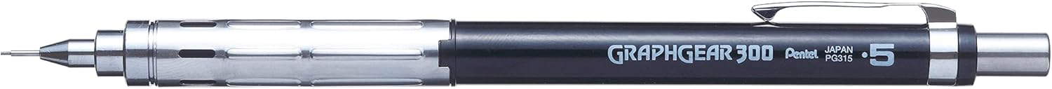 GraphGear 300 Drafting Pencil - 0.5 mm - Black & white color  ( BRAND PENTEL )