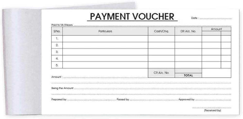 PAYMENT VOUCHER 12X21cm 100GSM 50sheets ( BRAND FLAMINGO )