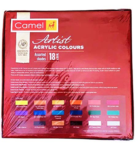 Camel Artist Acrylic Colours - Assorted Shades (18 x 20 ml)