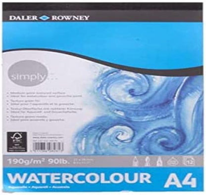 WATERCOLOR PAD ( BRAND DALER ROWNEY ) SIMPLY A4 SIZE 190GSM