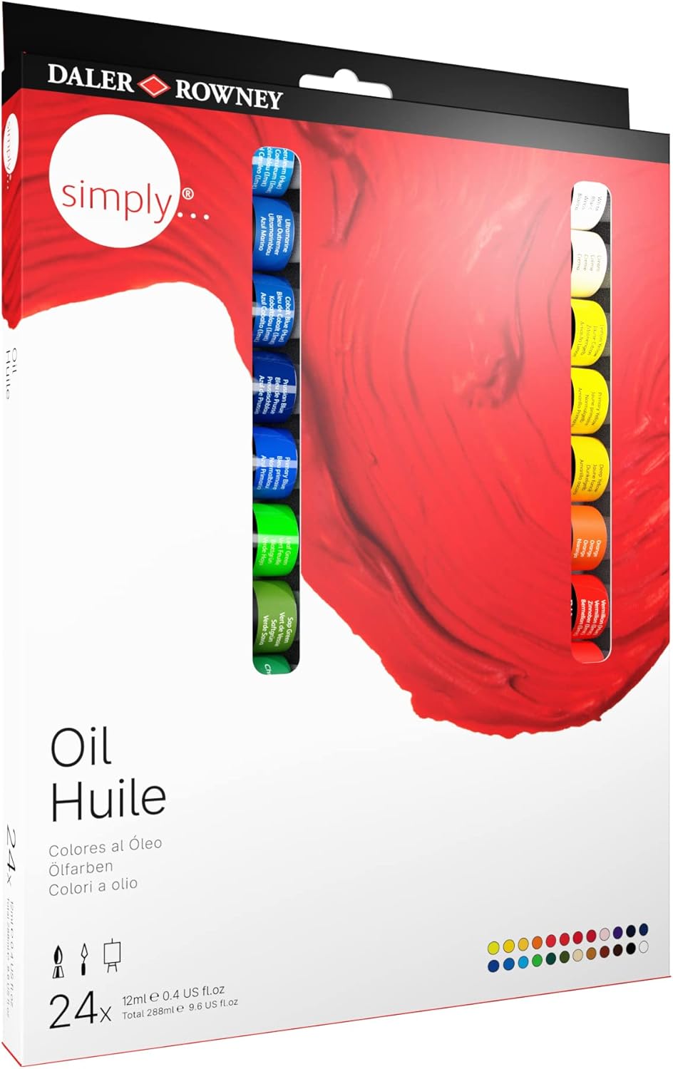 SIMPLY OIL COLOR 24 TUBES 12ML ( BRAND DALER ROWNEY )