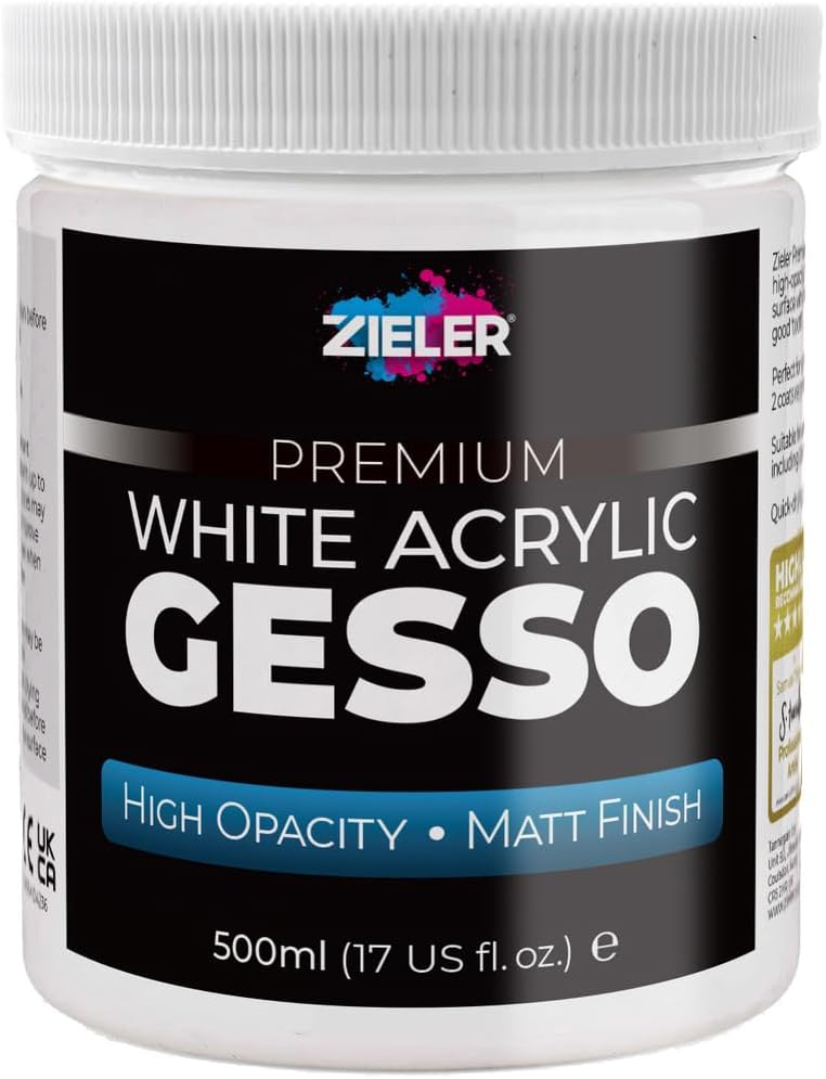 PREMIUM WHITE ACRYLIC GESSO 500ml ( BRAND ZIELER )