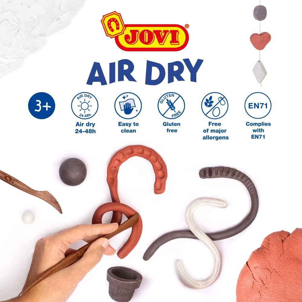 Jovi Air-Dry Modeling Clay, Brown 500g