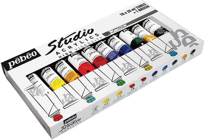 ACRYLIC COLOR HIGH VELOSITY ( BRAND PEBEO ) STUDIO 10TUBES  20ML PLUS 1 BRUSH