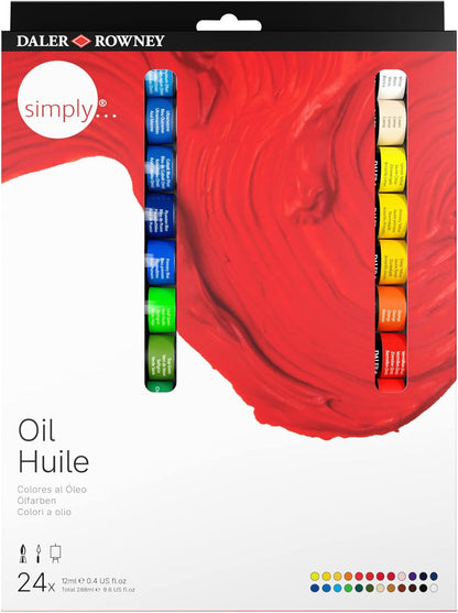 SIMPLY OIL COLOR 24 TUBES 12ML ( BRAND DALER ROWNEY )