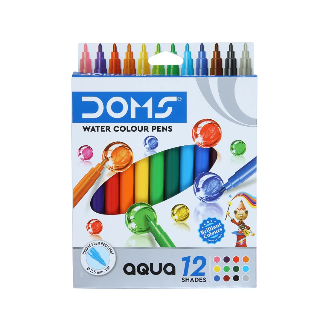 DOMS Aqua Watercolor Pens (12 Colors)