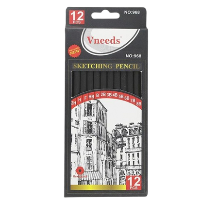 SKETCH PEN ( BRAND VNEEDS ) SKETCHING PENCIL 12 PCS