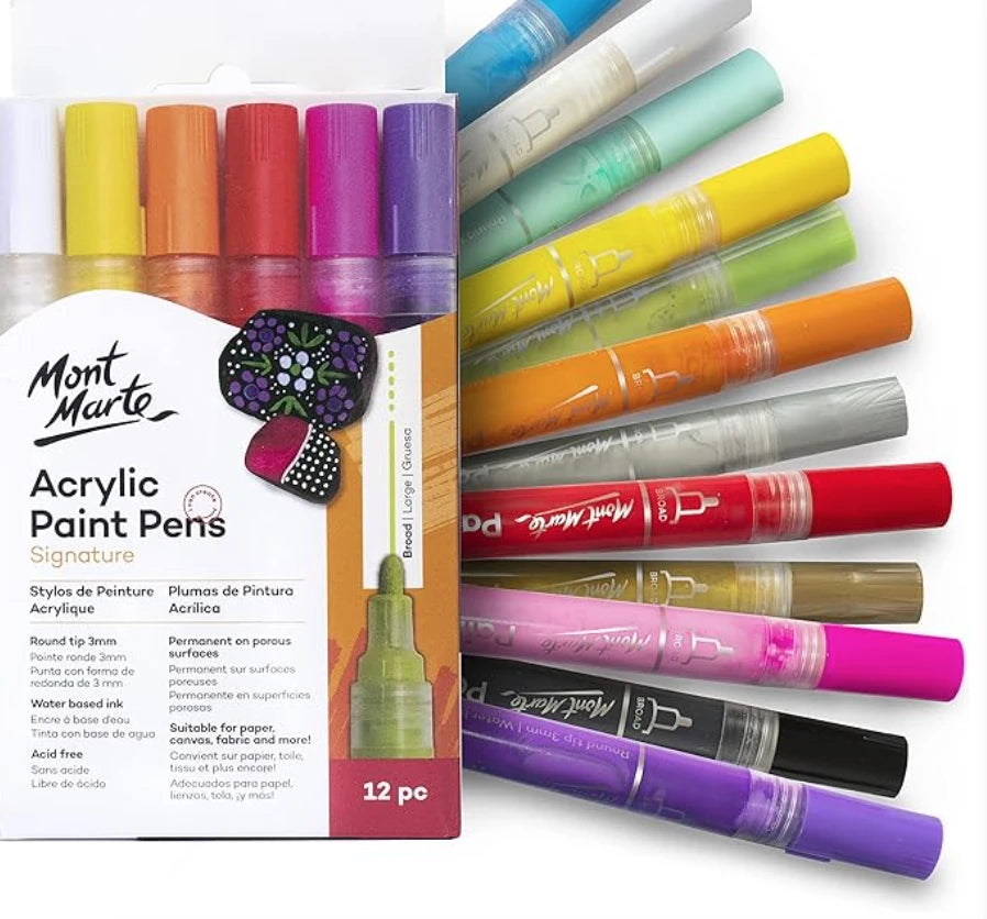 Mont Marte Acrylic Paint Pens (12-Piece Set)