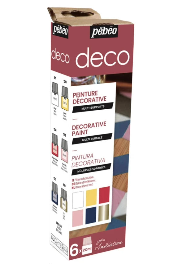 Pebeo Deco Decorative Paint Set - 6 x 20ml