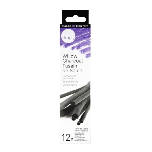 Daler-Rowney Simply Willow Charcoal (12 Assorted Sticks)