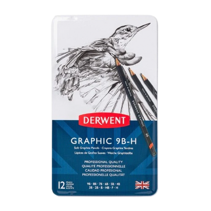 SKETCH PENCIL ( BRAND DERWENT ) GRAPHIC 9B-H SET OF 12