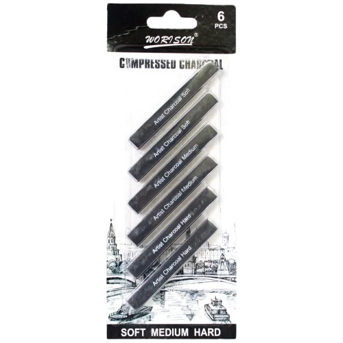 Worison Compressed Charcoal Sticks (6 Pieces)