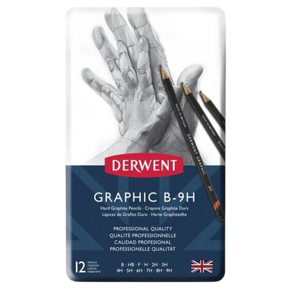 SKETCH PENCIL ( BRAND DERWENT ) GRAPHIC B- 9H 12 PIECES