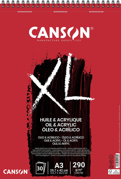 OIL AND ACRYLIC PAD ( BRAND CANSON ) CANSON XL HUILE PAINTING PAD 290GSM 30SHEETS A3SIZE