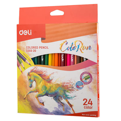 Deli ColoRun Coloured Pencils (24 Shades)