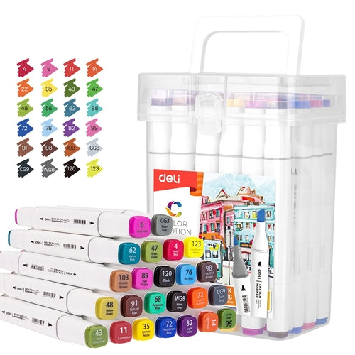 SKETCH MARKER SET ( BRAND DELI ) 24 COLORS