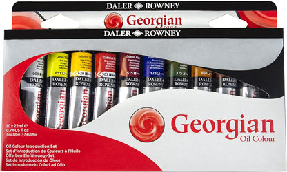 GEORGIAN OIL COLOUR SET OF 10 ( BRAND DALER ROWNEY )