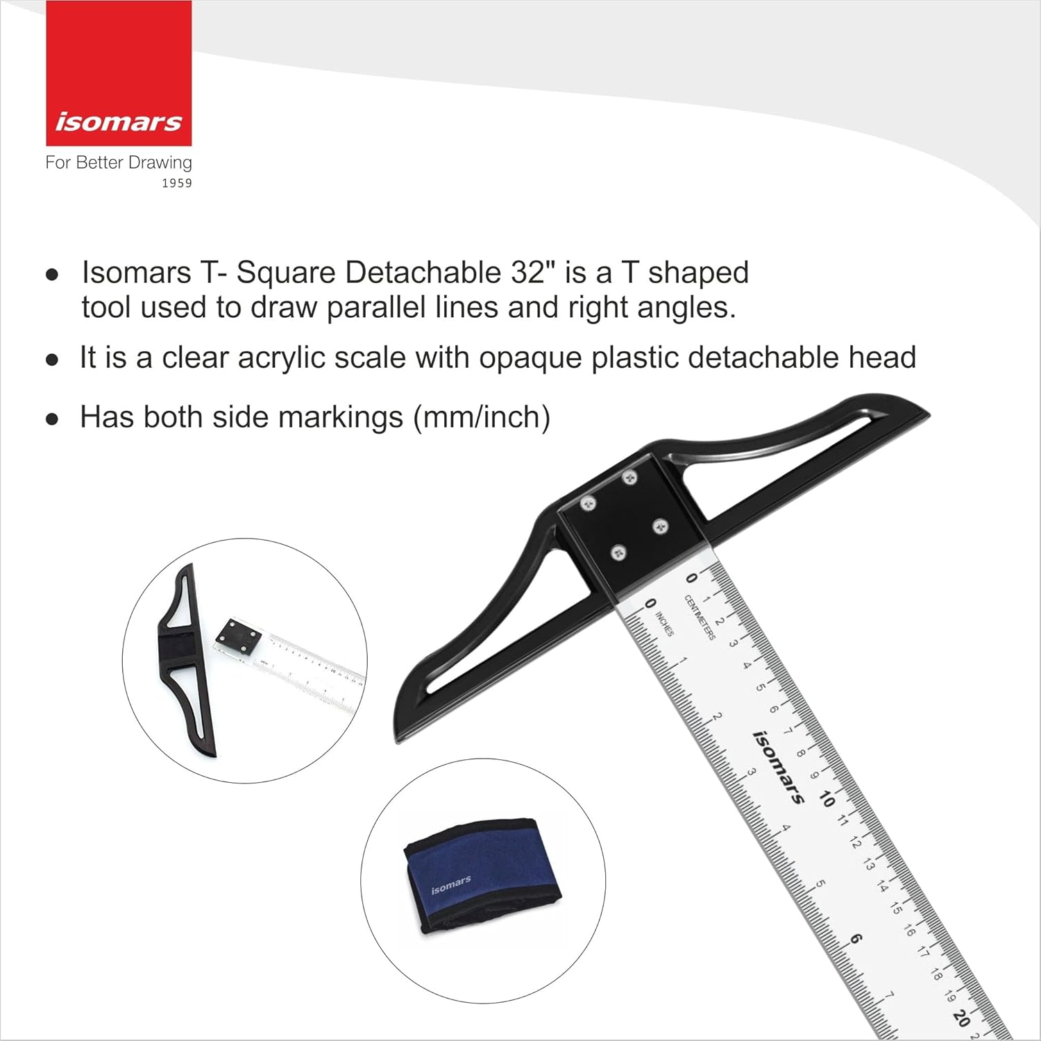 DETACHABLE T-SQUARE  32INCH ( BRAND ISOMARS )
