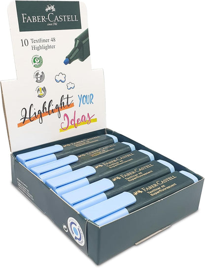 TEXTRLINER HIGHLIGHTER ( BRAND FABER CASTELL ) 10PCS BLUE COLOR