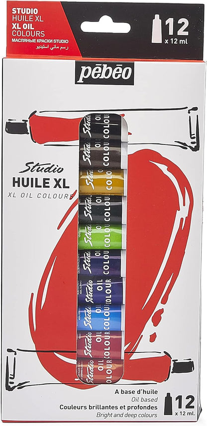 Pébéo Studio Huile XL Oil Colour Set - 12 Colors (12 ml Each)