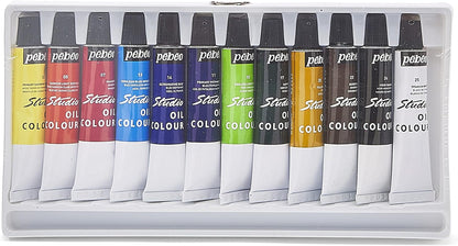 Pébéo Studio Huile XL Oil Colour Set - 12 Colors (12 ml Each)