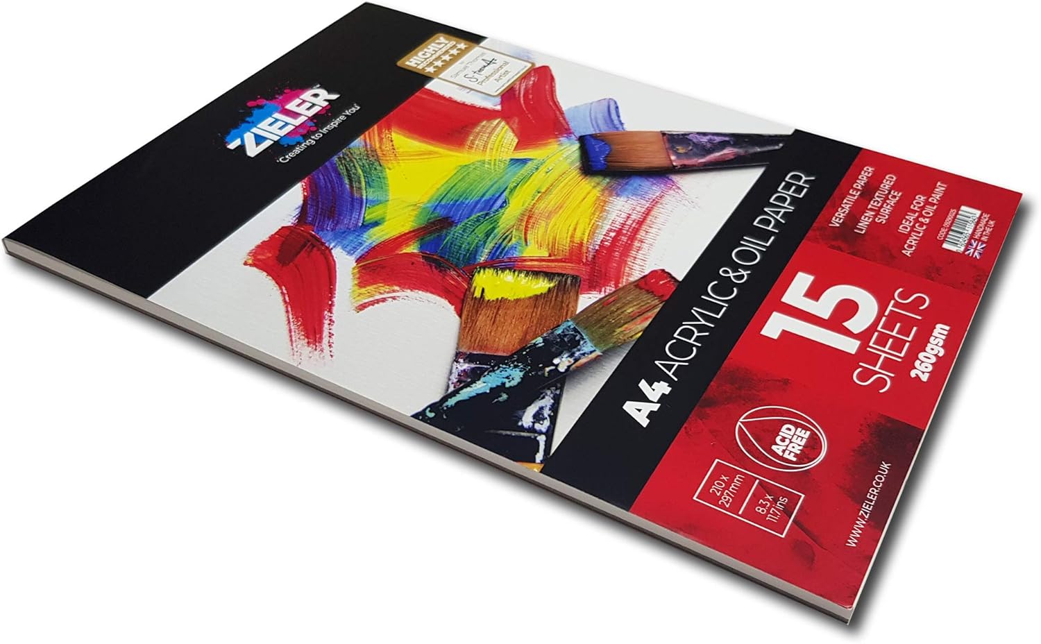 ACRYLIC PAD ( BRAND ZIELER ) 260 GSM A4 SIZE 15 SHEETS