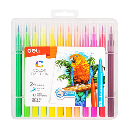 Deli Color Emotion Felt Pens (24 Colors)