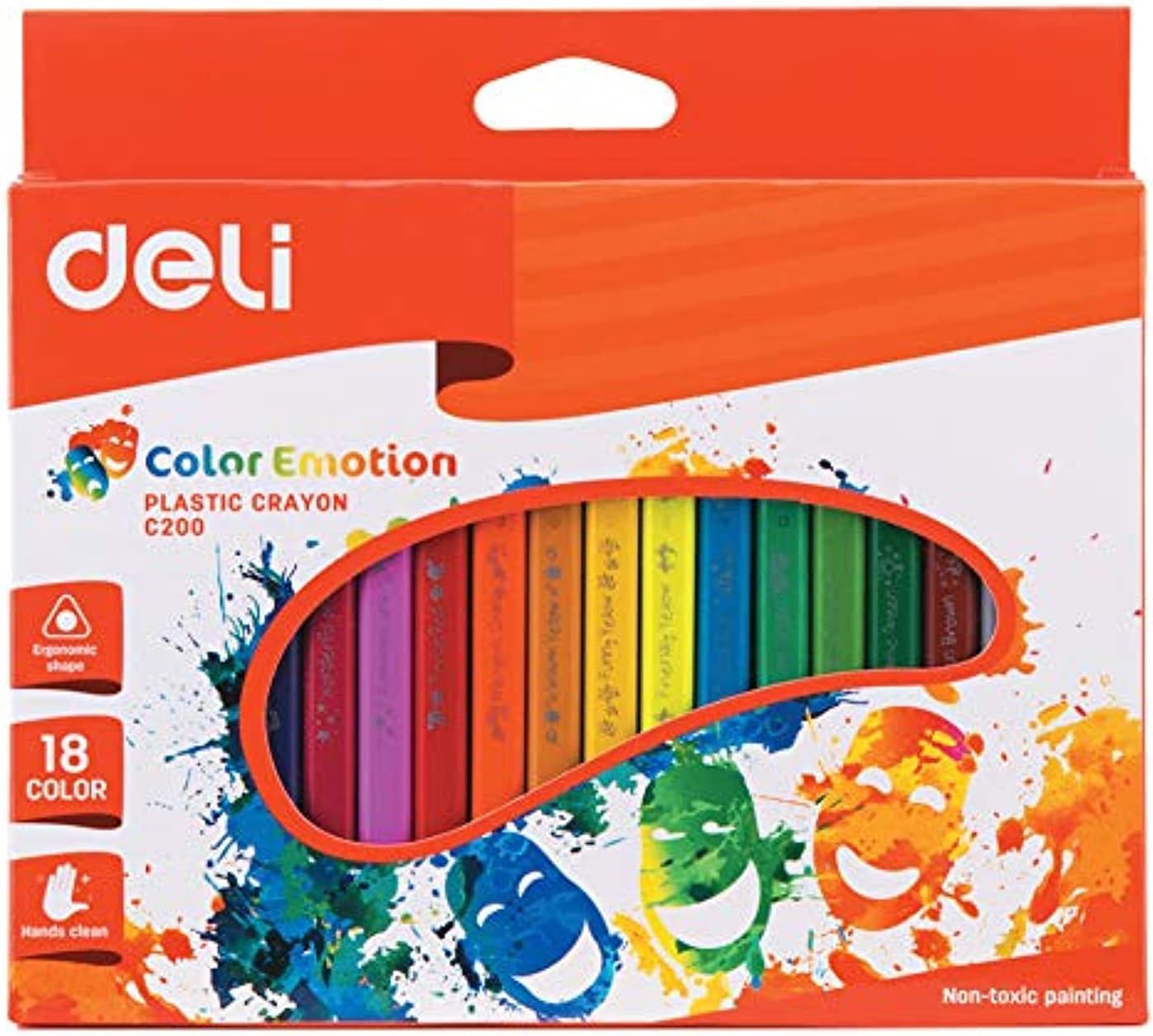 Deli Color Emotion Plastic Crayons - 18 Colors