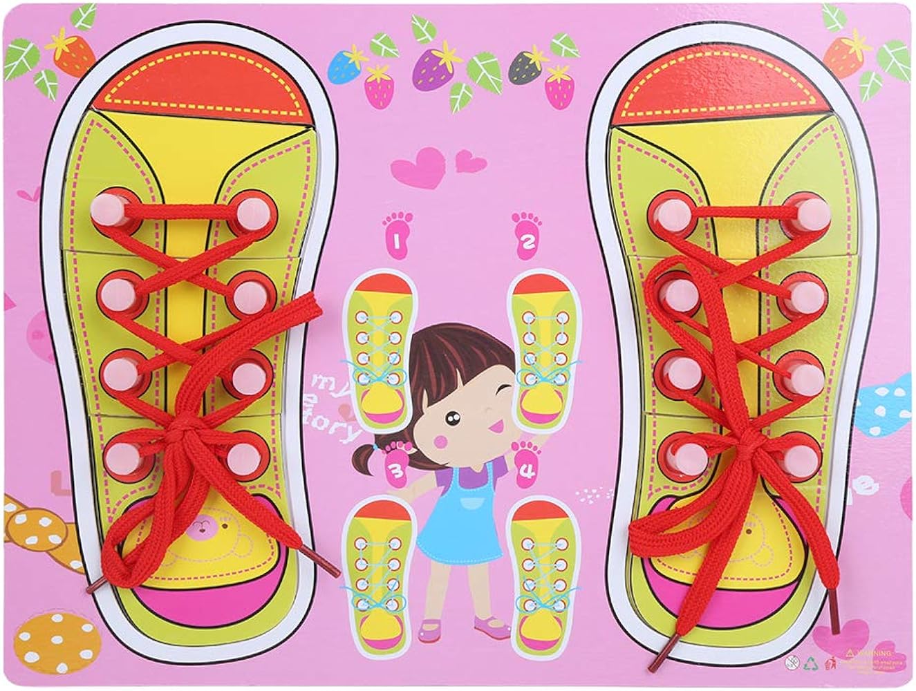 Wooden Educational Learning Toy Dress Infant Gift Teach Shoes Children