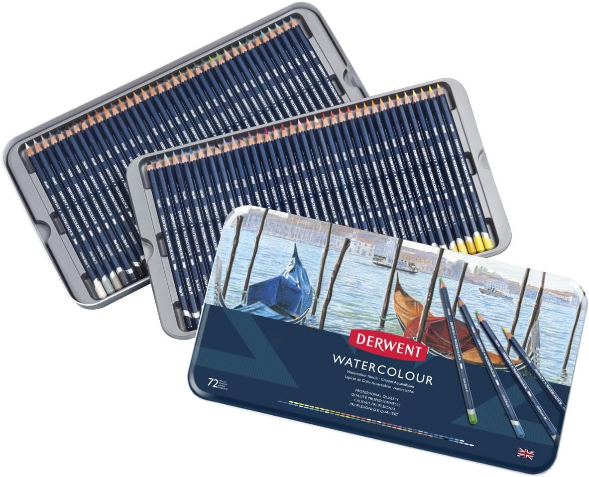 PROFESSIONAL WATERCOLOUR PENCILS 72 shades ( BRAND DERWENT )