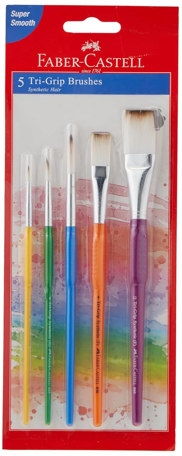 Faber-Castell Tri-Grip Brushes (5 Brushes)