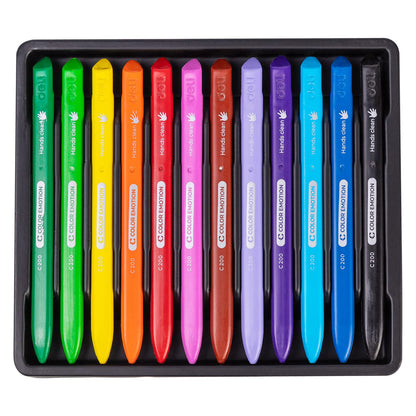 Deli Plastic Crayons (12 Colors)