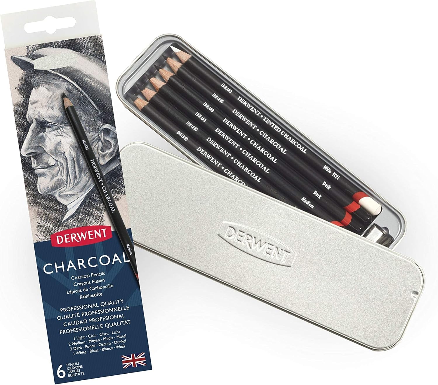 CHARCOAL PENCIL ( BRAND DERWENT ) 6PCS