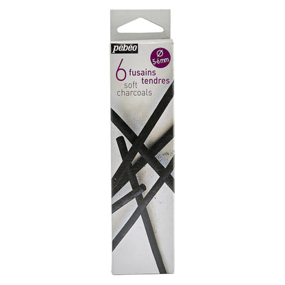 SOFT CHARCOAL FUSAINS 6 PCS ( BRAND PEBEO )
