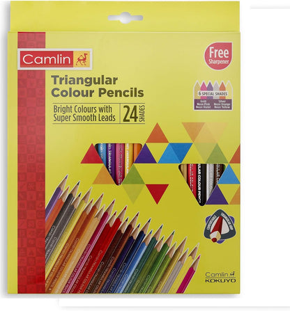 Camlin Triangular Colour Pencils (24 Shades)